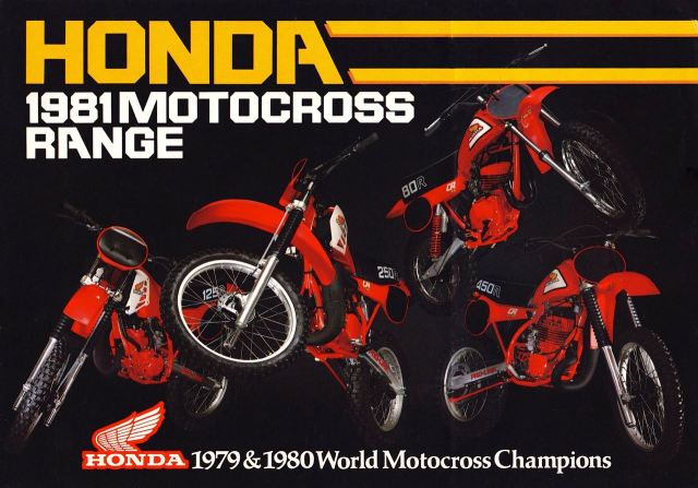 1981 Honda CR80R, CR125R, CR250R and CR450R Brochure – The Motocross Vault