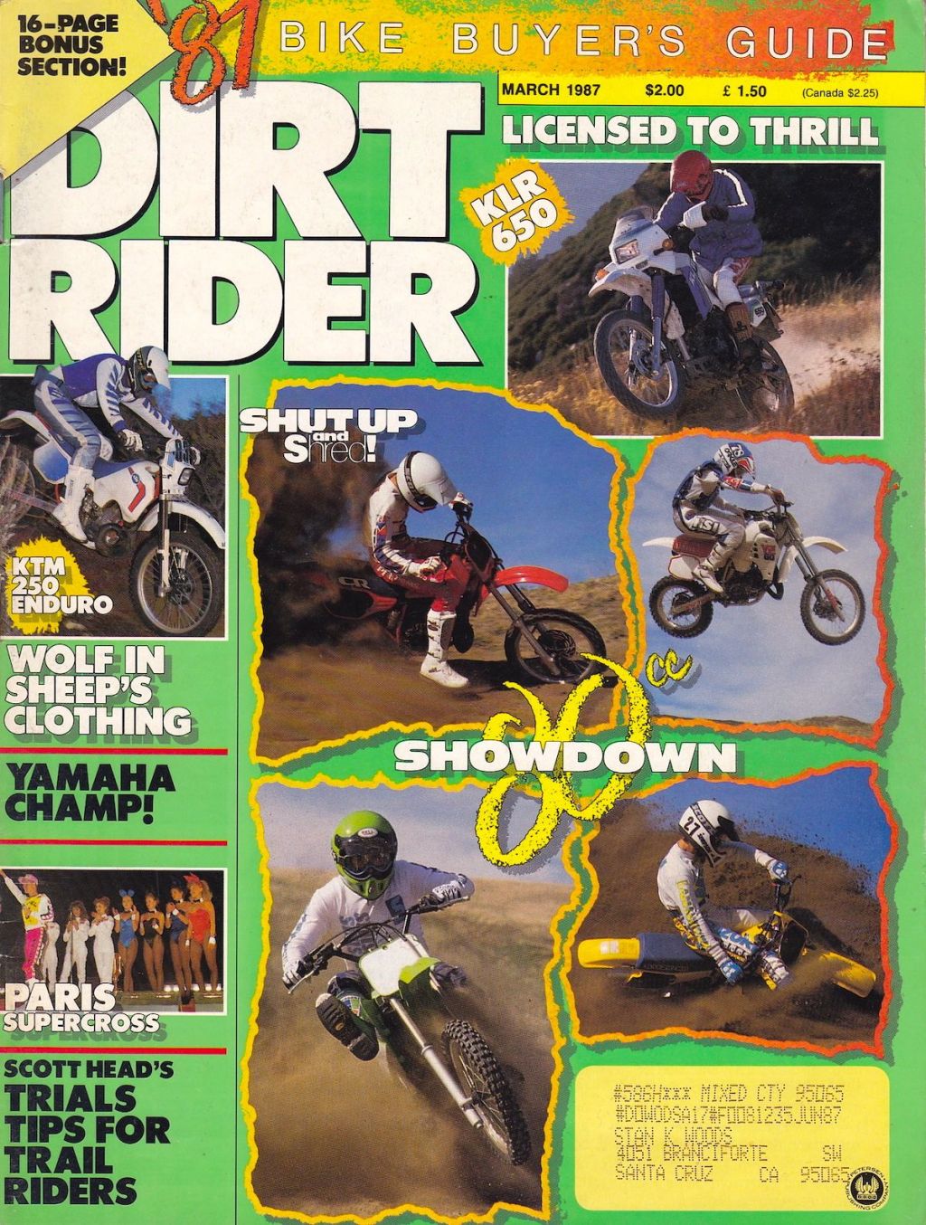 1987 Dirt Rider New Model Buyer’s&nbsp;Guide