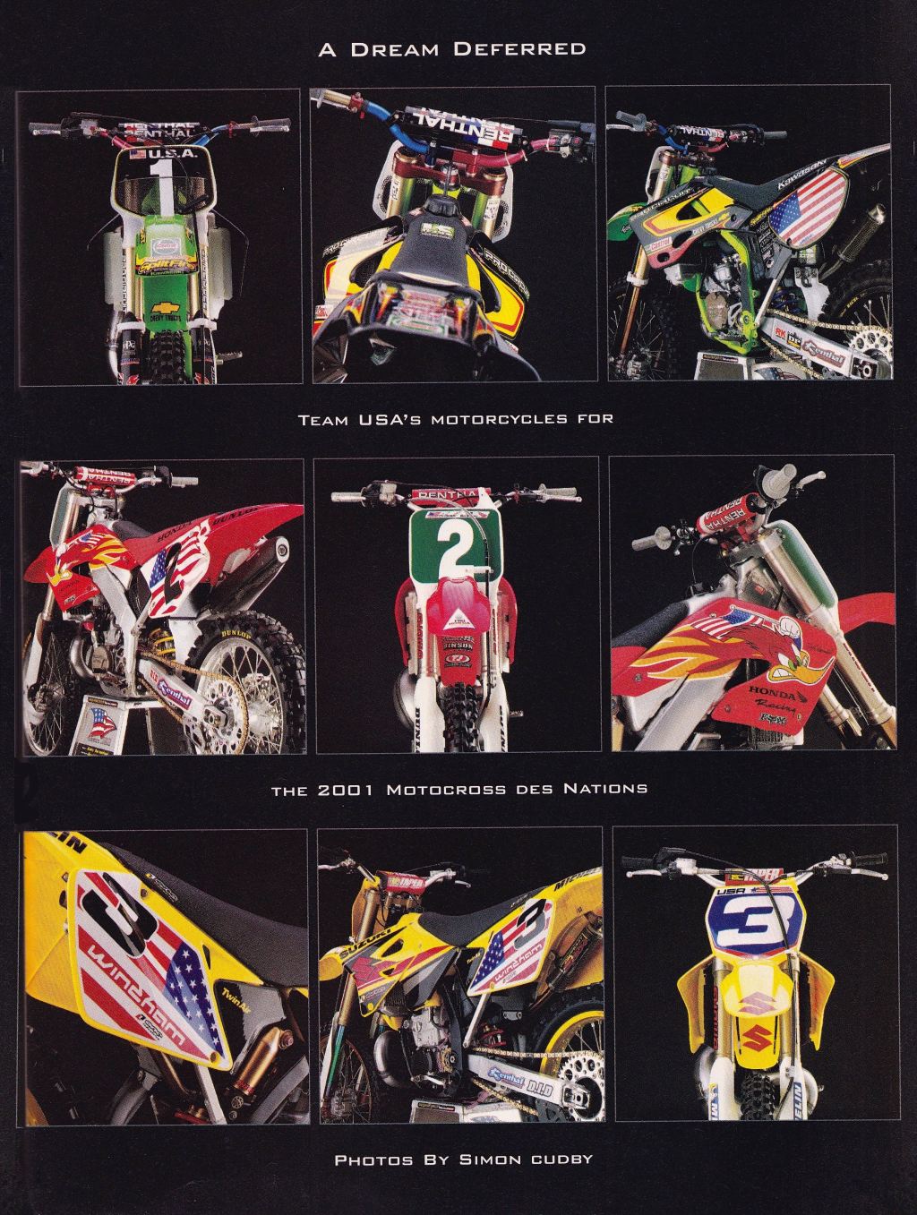 2001 Team USA Motocross des Nations&nbsp;Machines