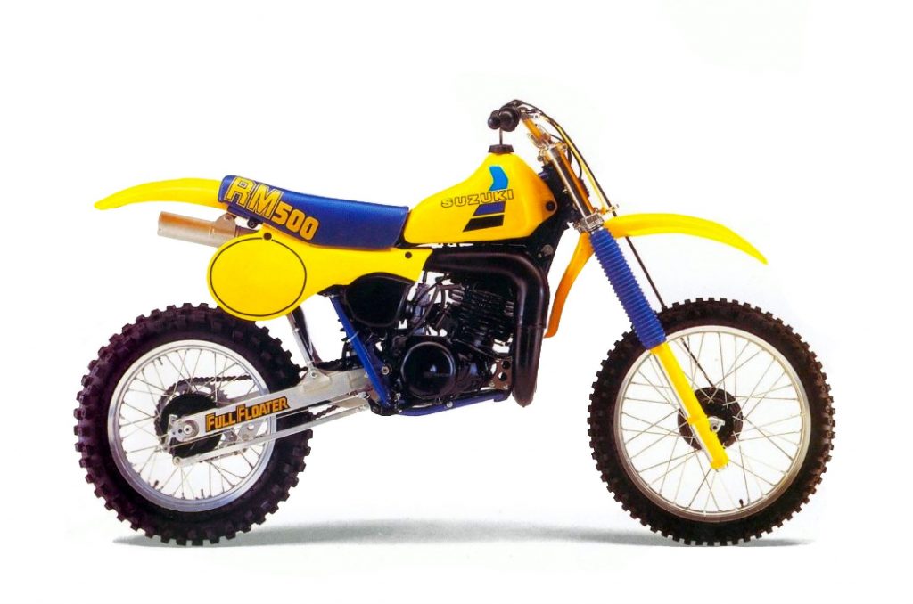 The 1984 RM500 was basically a three-year-old 1981 RM465 with a blue paint job. In the fast moving world of early eighties