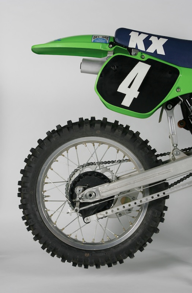 Custom, handmade aluminum swingarms were a staple of early 80’s “works” bikes. It was trick parts like this that added to
