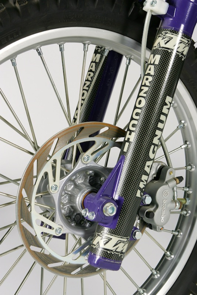 Unlike today, where KTM dominates braking performance, in ’95 they were strictly middle of the pack. The Brembo units did a