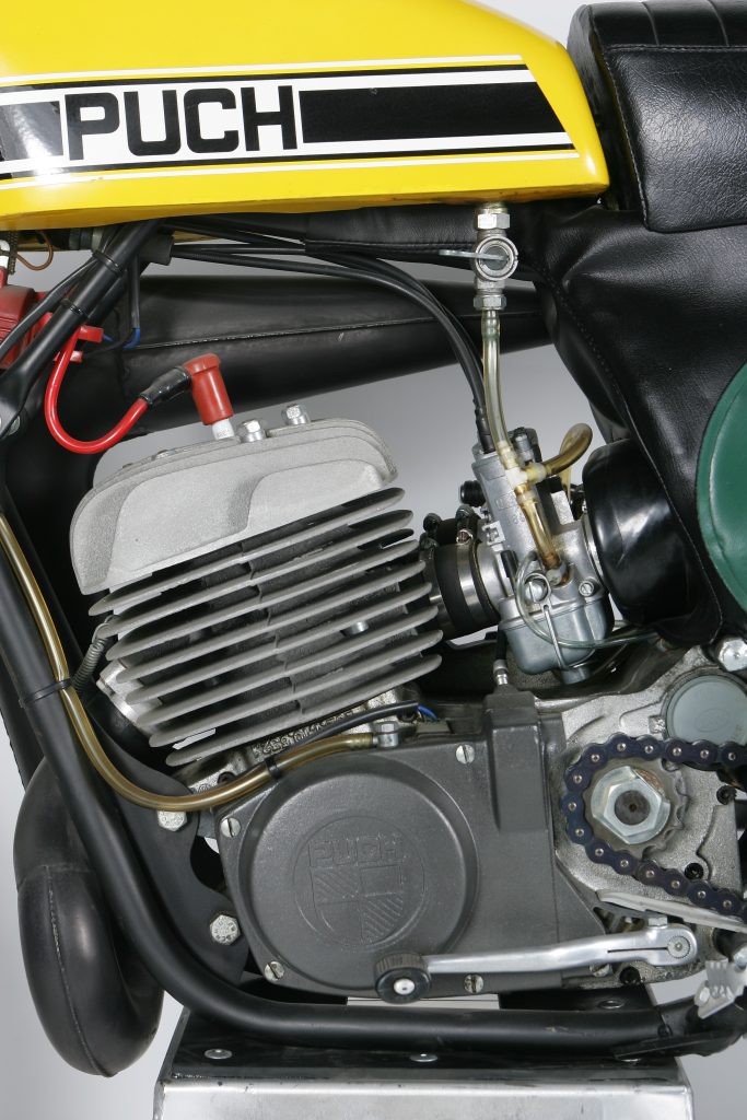 The Puch’s innovative motor produced an aggressive style of power that made it best suited to highly experienced riders only.